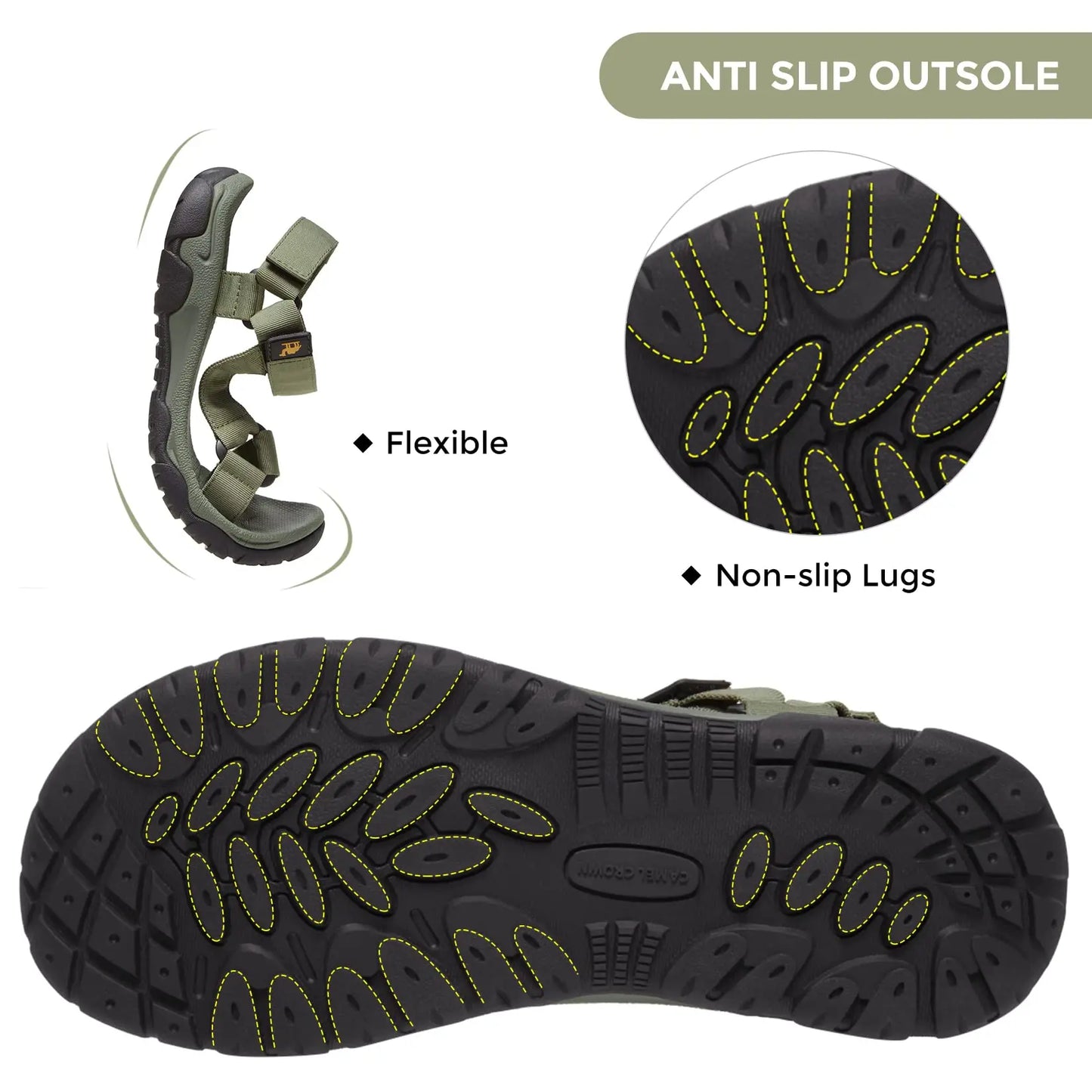 Men's Summer Outdoor Hiking Sandals - Open Toe Beach Shoes