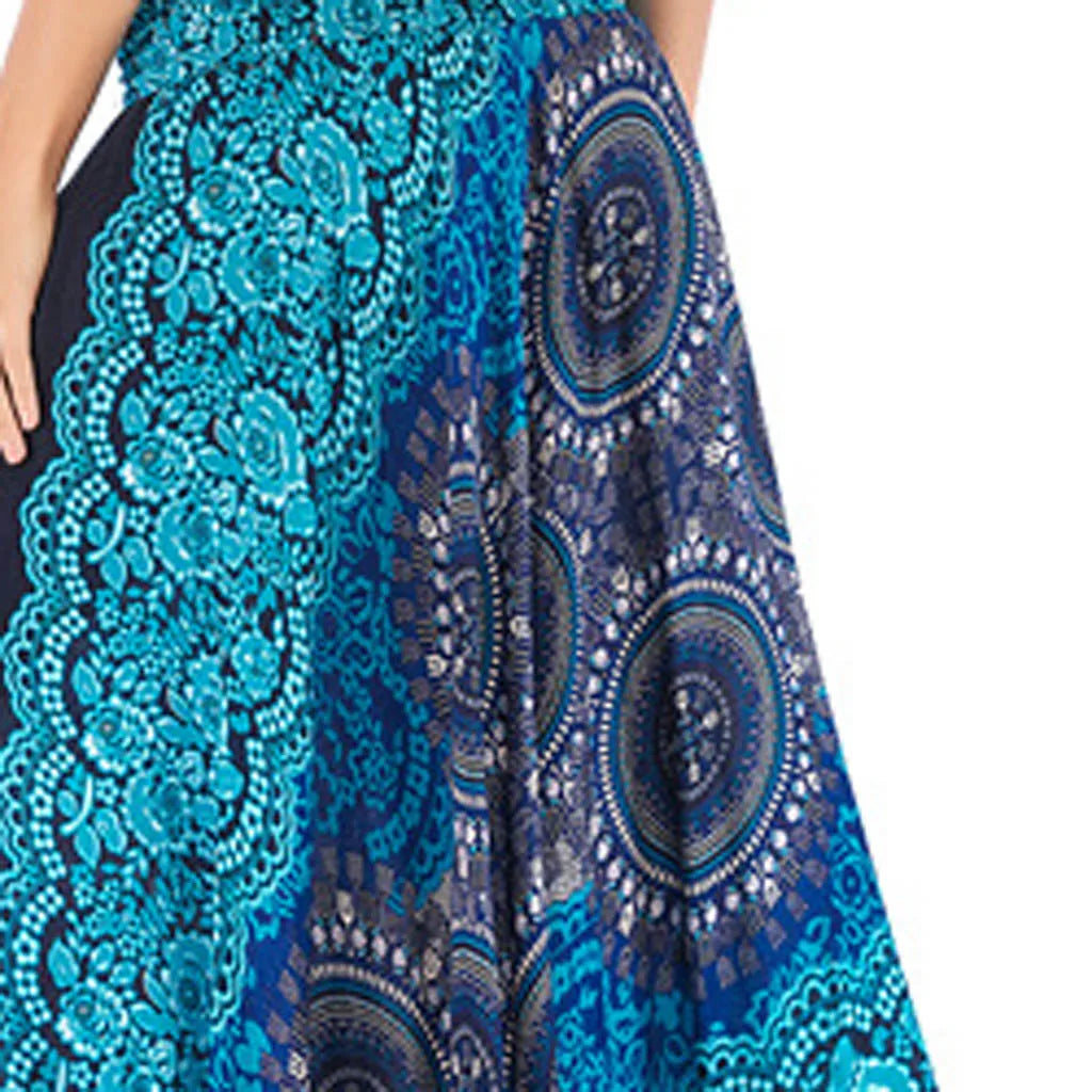 Summer Boho Vintage Long Maxi Skirt - Two-Way Beach Dress
