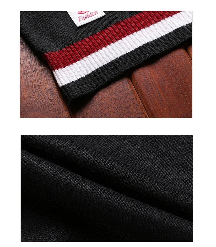 Men's Knitted Sweater – Korean Fashion Long Sleeve Pullover, Vintage Autumn Top