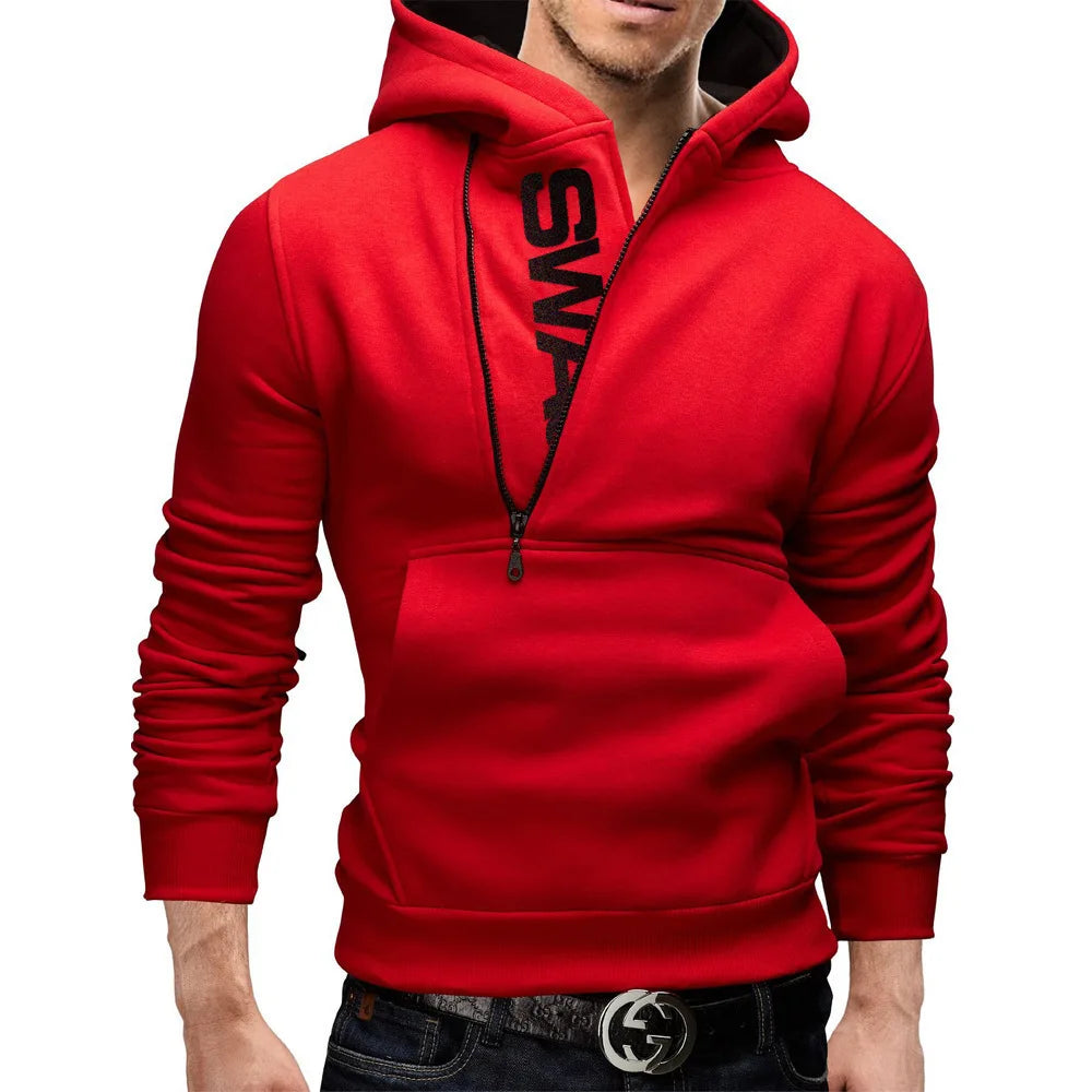 Autumn Slim Fit Cashmere Sweater – Letter Print & Zipper Details