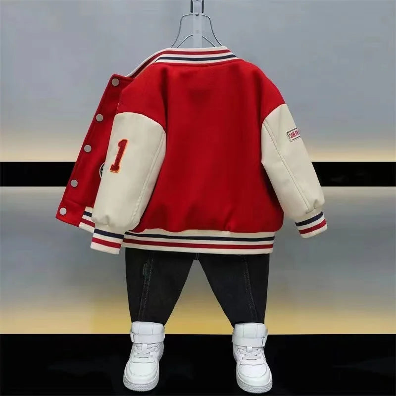 Kids' Baseball Jersey Jacket – Spring/Autumn Korean Style