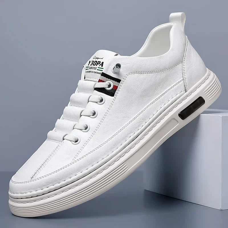 Men's Leather Slip-On Sneakers – Fashionable & Non-Slip