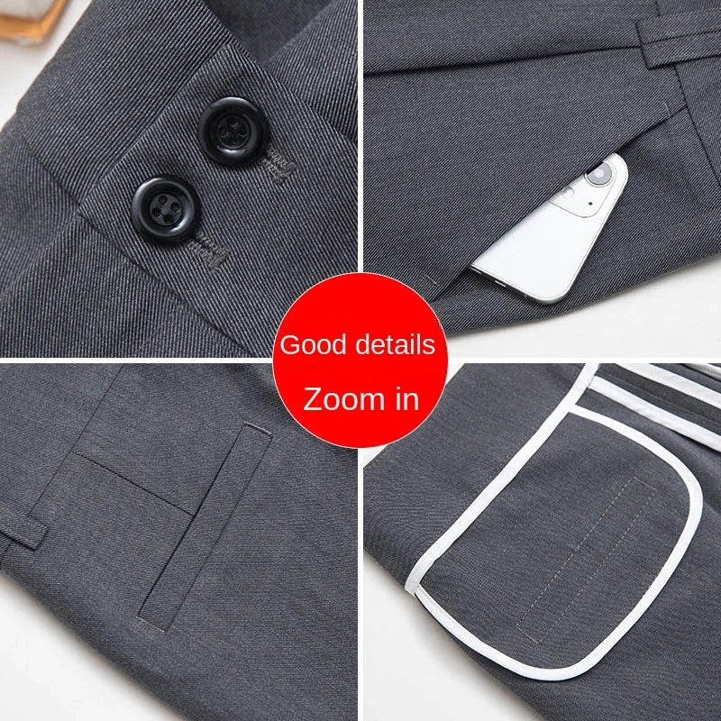 Autumn Women's High-Waisted Slimming Office Trousers, Straight Nine-Point Pants.