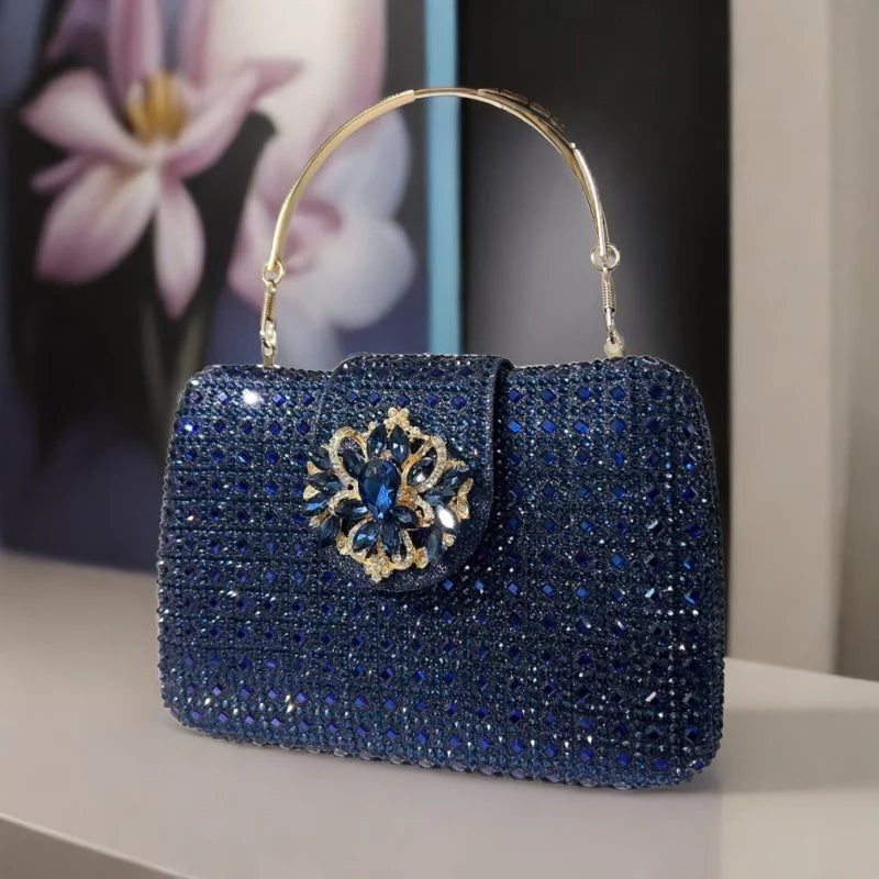 Sparkling Crystal Evening Bag – Metal Clutch & Wedding Purse