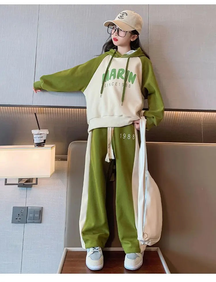 Girls' Autumn/Spring Hoodie & Pants Set (Ages 5-14)