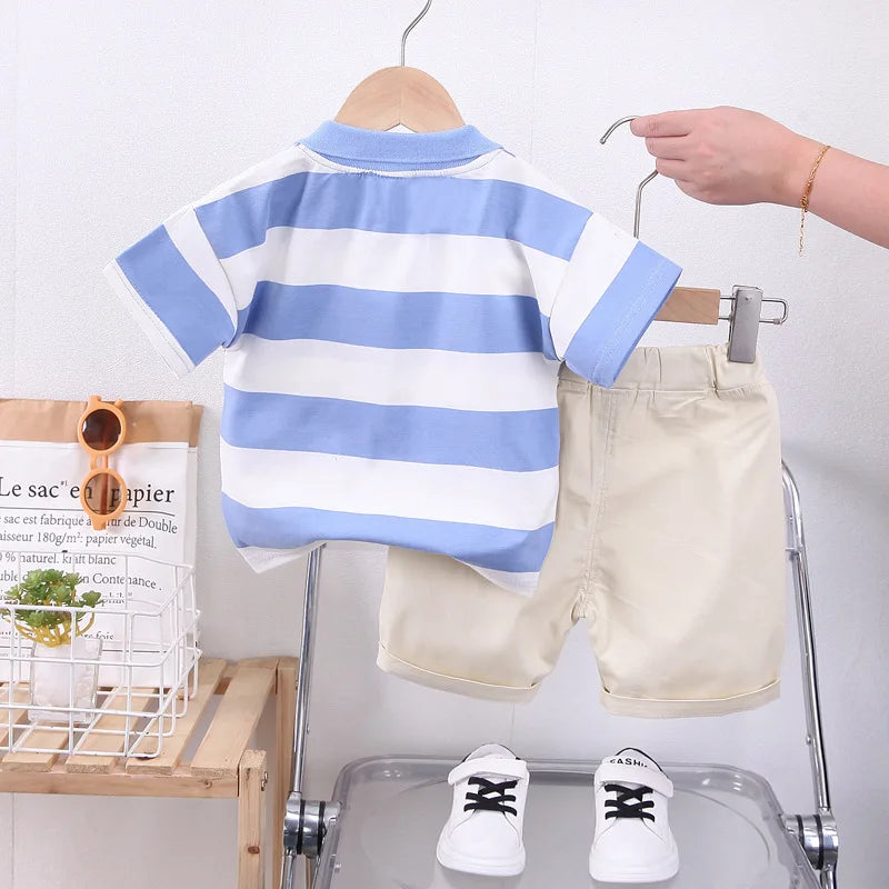 Baby Cartoon Excavator T-Shirt & Shorts 2-Piece Set