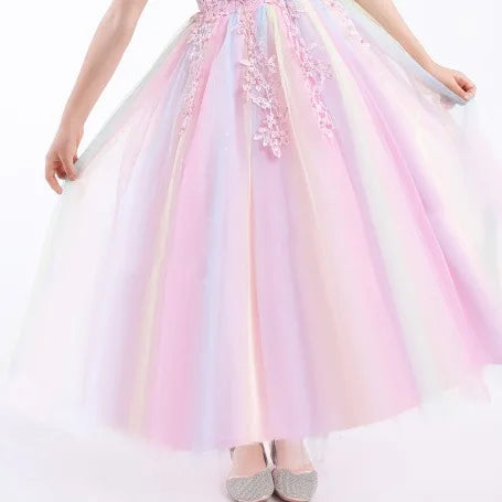 A-Line Lace Dresses for Girls (5-16Y) - Perfect for Weddings & Parties