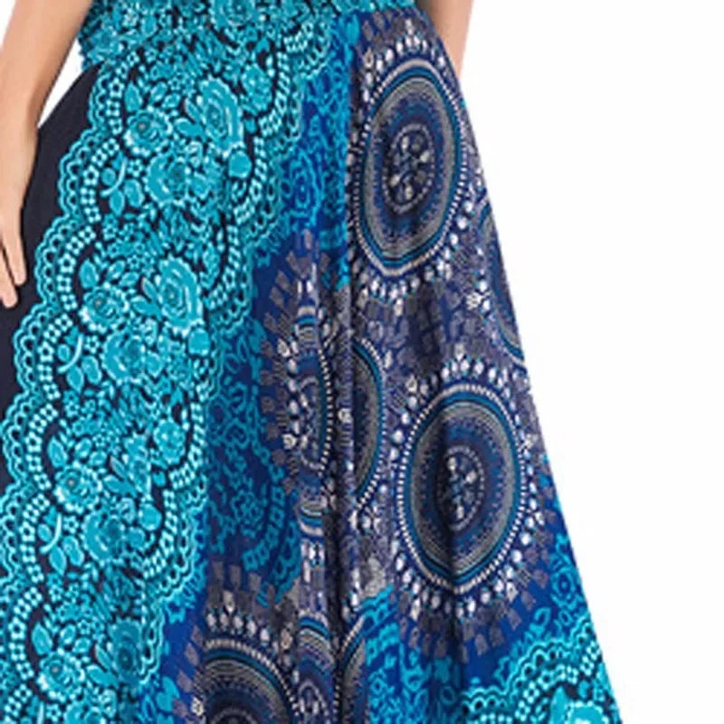 Summer Boho Vintage Long Maxi Skirt - Two-Way Beach Dress