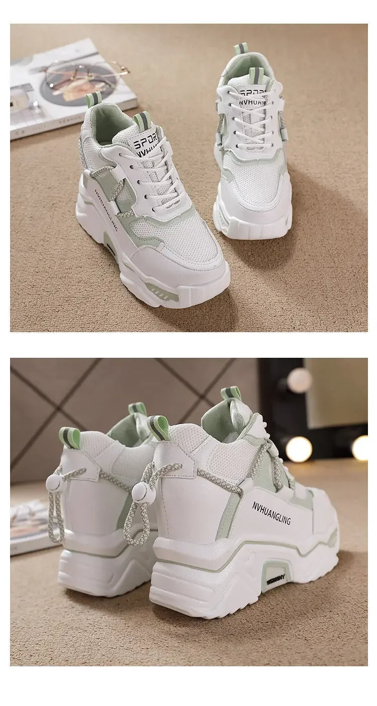 Women's Breathable Platform Sneakers - Summer Comfort