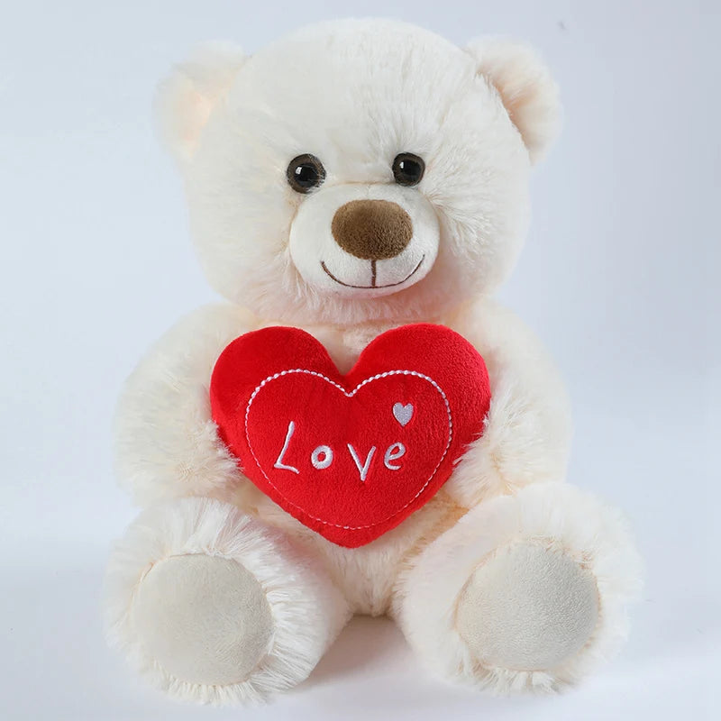 25cm Valentine's Day Heart Teddy Bear – Cute Plush Toy for Lovers, Birthday Gifts, or Home Decor.