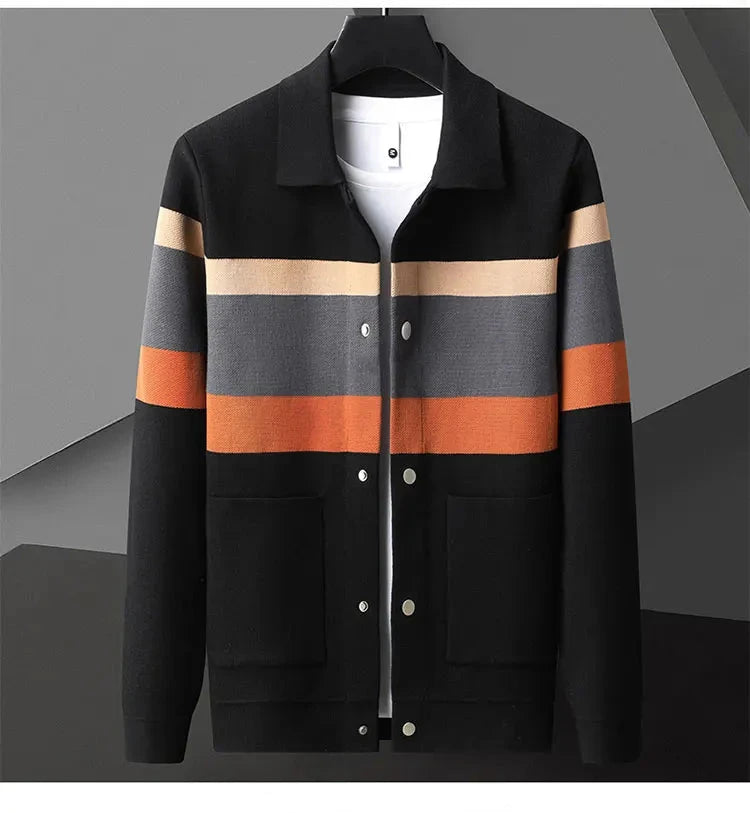 Autumn Winter Men's Knitted Cardigan Coat – Casual Loose Sweater, Plus Size 5XL-M