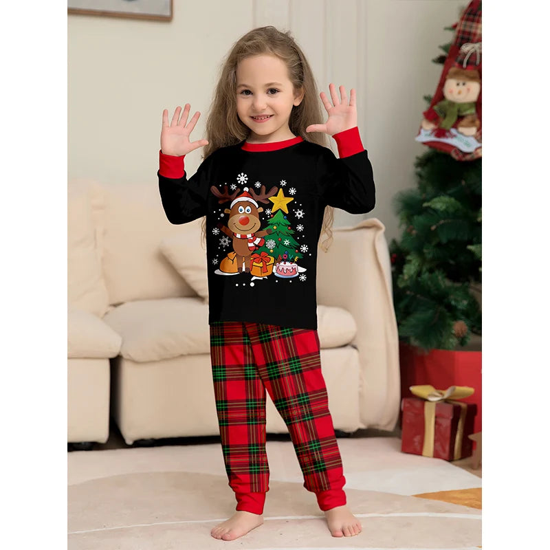 Christmas Family Matching Pajamas – Adults, Kids, Baby Rompers, Casual Sleepwear Set