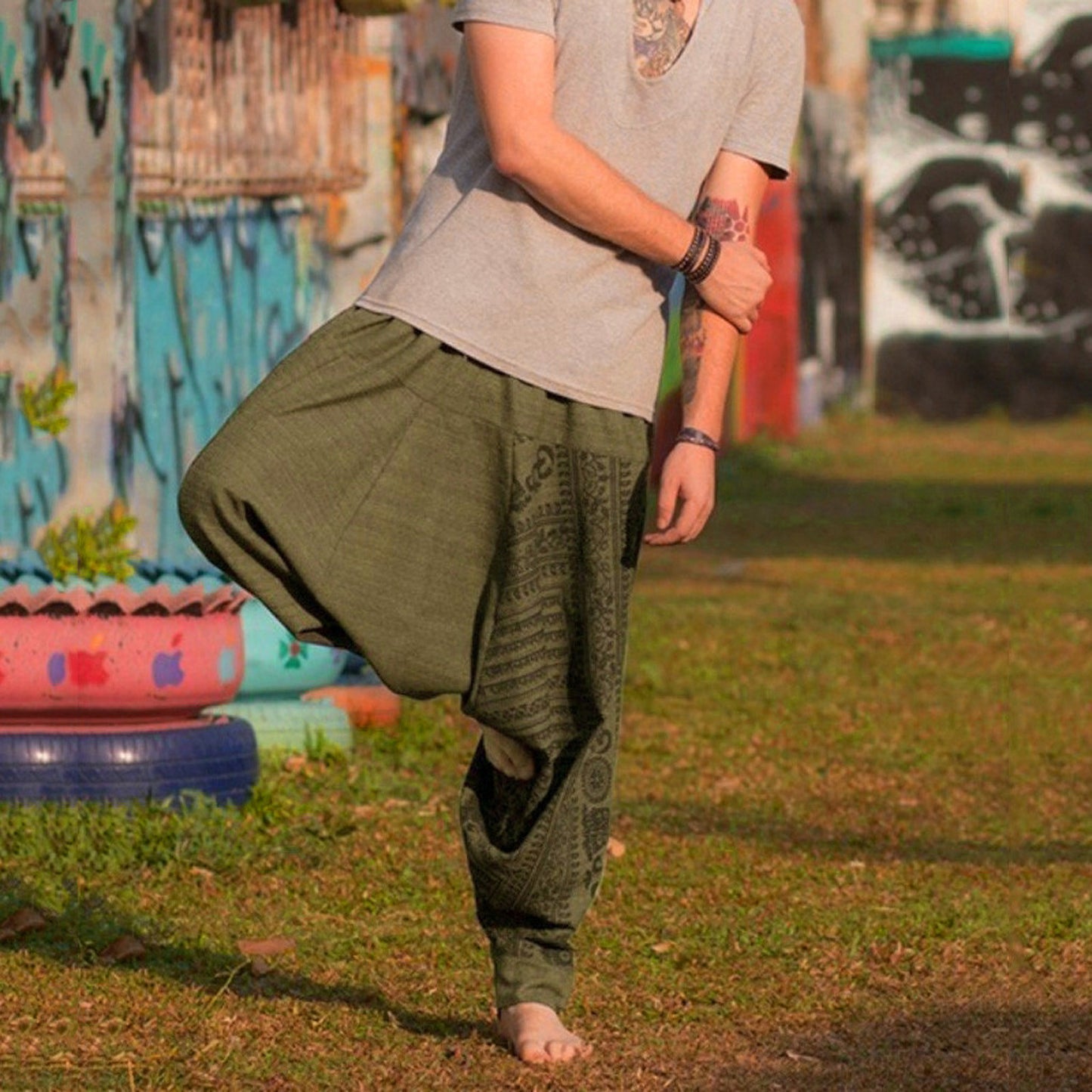 Nationality Style Pants Men's Oversize Pants Baggy