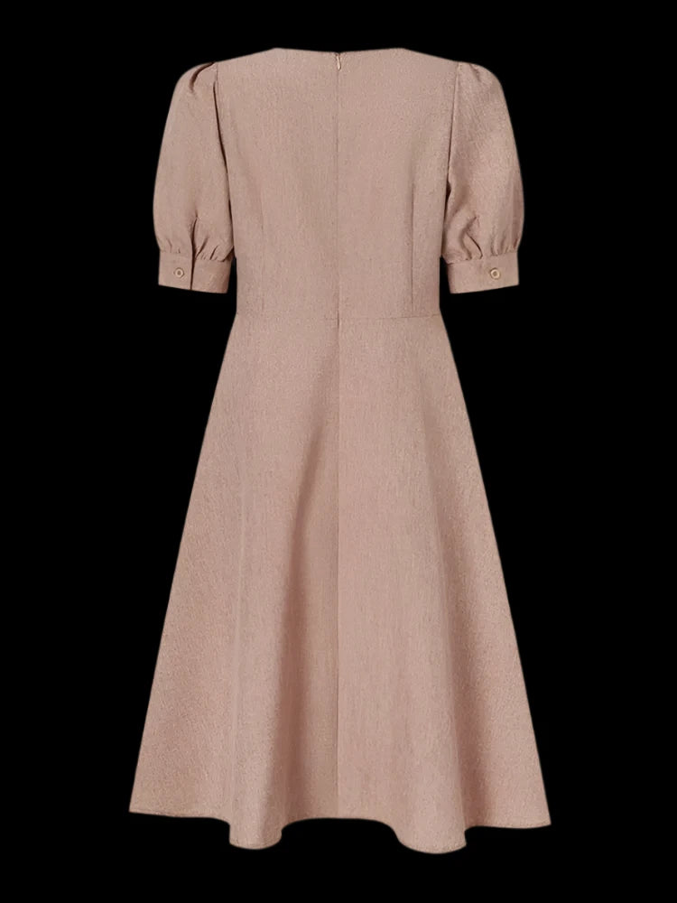 Elegant Summer Office Dress: A-line Knee-Length
