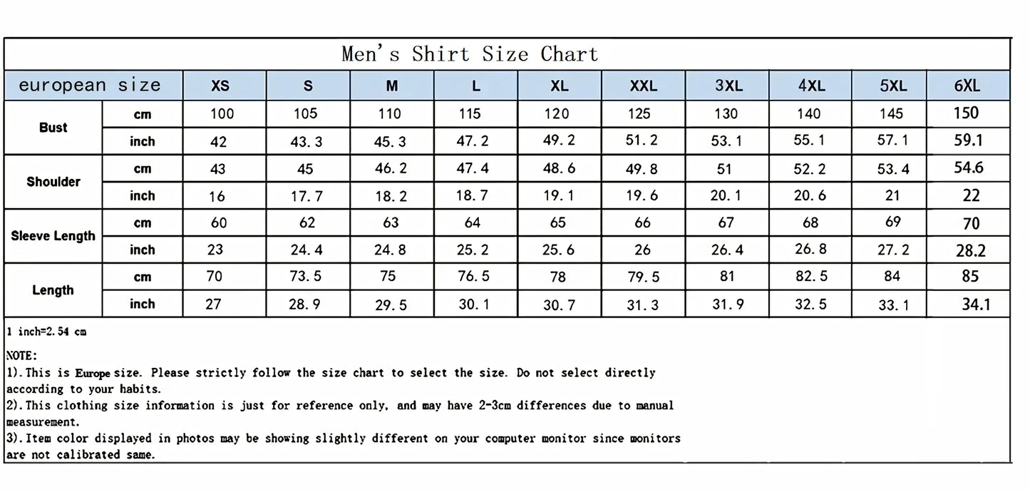 Men's All-Season Striped Lapel Long-Sleeve Shirt - Formal, XS-6XL