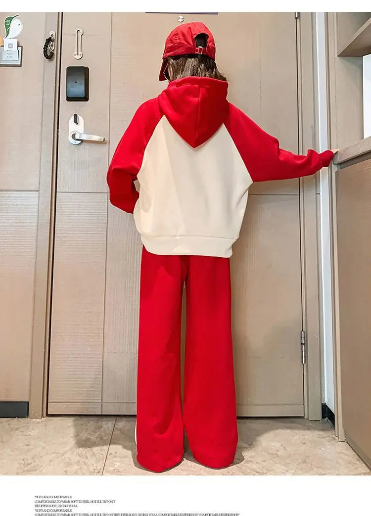 Girls' Autumn/Spring Hoodie & Pants Set (Ages 5-14)