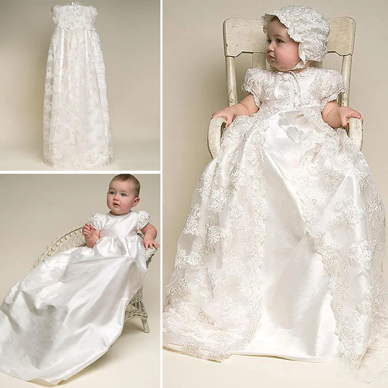 Newborn Girl Baby - Christening Long Dresses and Baptism Dress