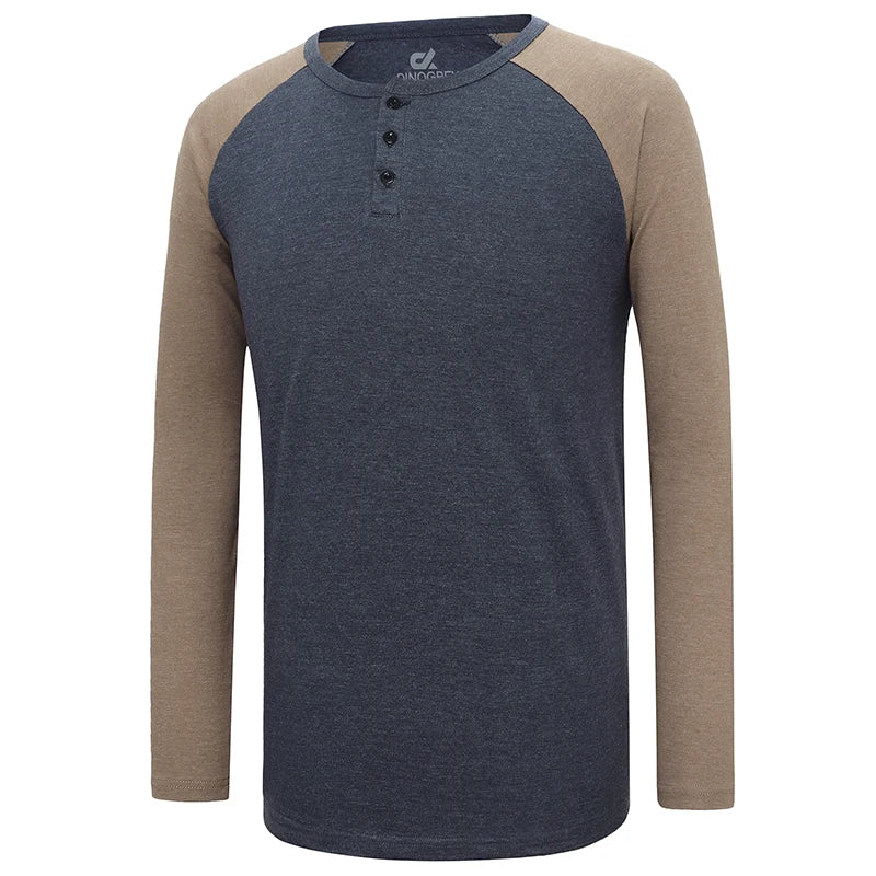 Spring Long Sleeves Sports T Shirt Men Henry Collar