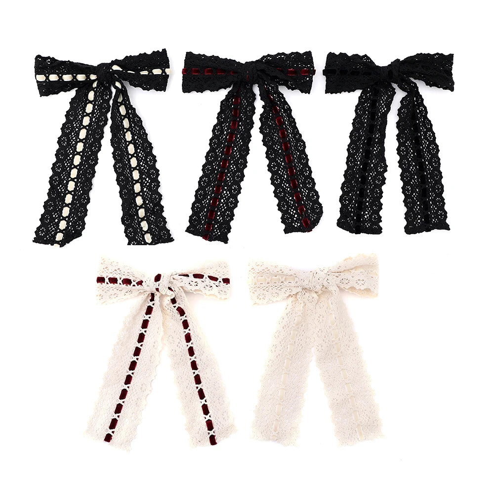 Cute Lace Hair Bows - Duckbill Clips & Barrettes for Girls