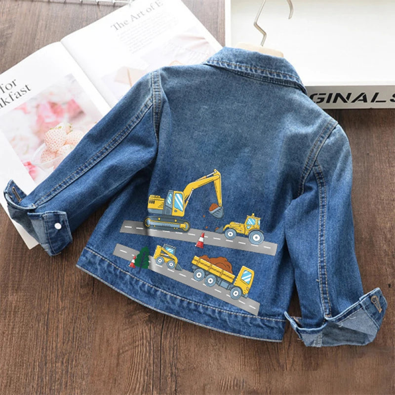 Kids' Denim Jacket – Cartoon Unicorn Jean Coat for Boys and Girls, Spring/Autumn Outerwear