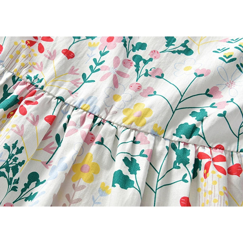 Girls Flying Sleeve Floral Dress - Summer Collection