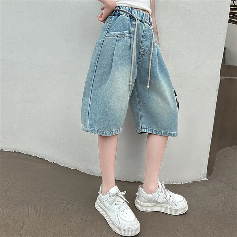 Distressed Denim Shorts for Girls