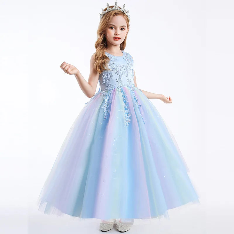 A-Line Lace Dresses for Girls (5-16Y) - Perfect for Weddings & Parties
