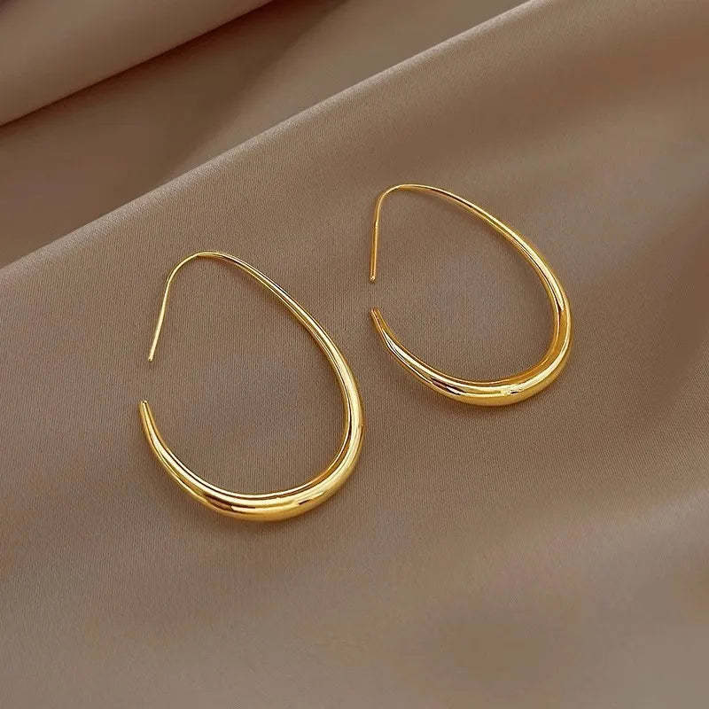 Hot Sale Geometric Oval Hoop Earrings for Women