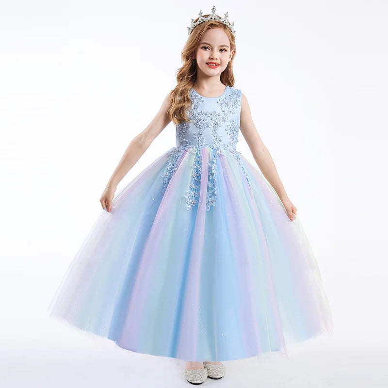 A-Line Lace Dresses for Girls (5-16Y) - Perfect for Weddings & Parties