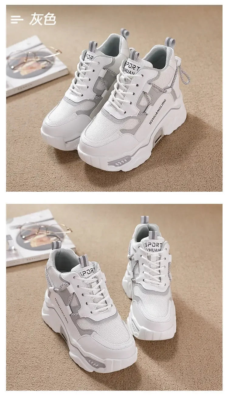 Women's Breathable Platform Sneakers - Summer Comfort