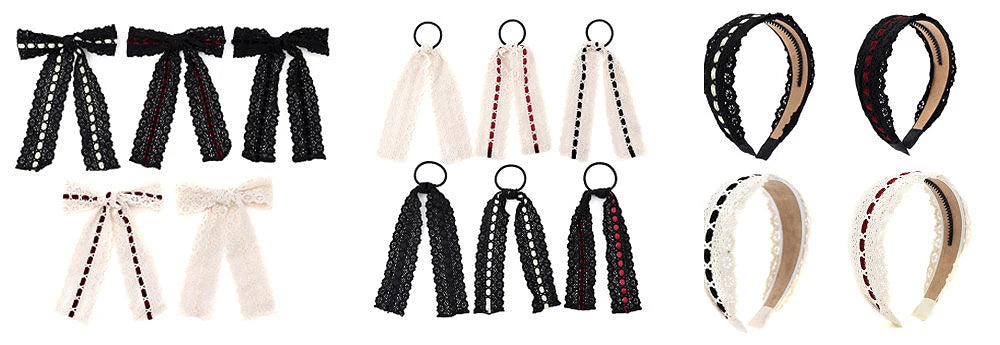 Cute Lace Hair Bows - Duckbill Clips & Barrettes for Girls