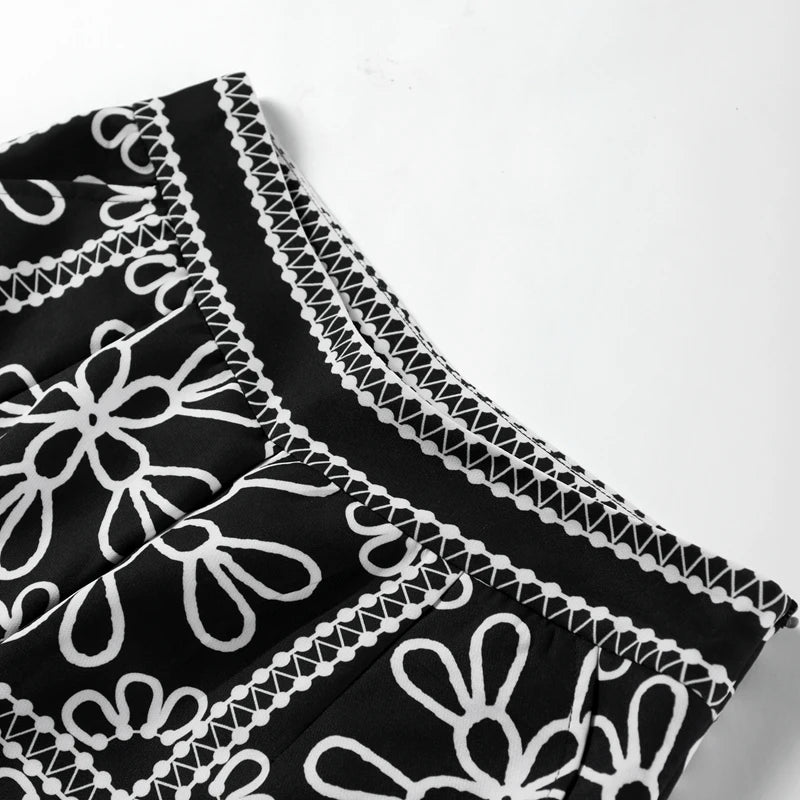 Elegant Autumn Lantern Sleeve Shorts Set - Women's Streetwear