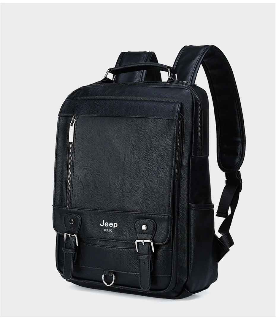 Men's Leather Backpack – 15.6" Laptop Bag & Travel Daypack