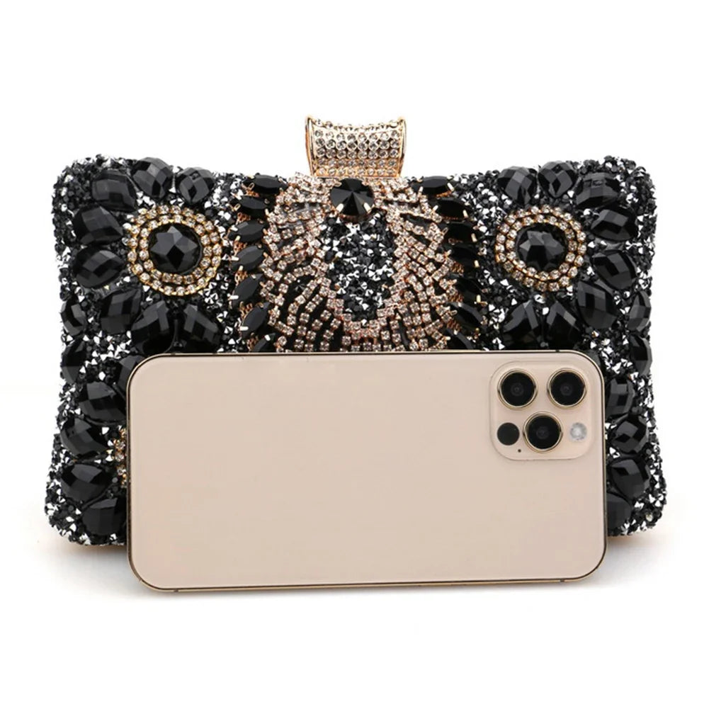Women’s Rhinestone Evening Clutch – Luxury Diamond Glitter Bag for Parties