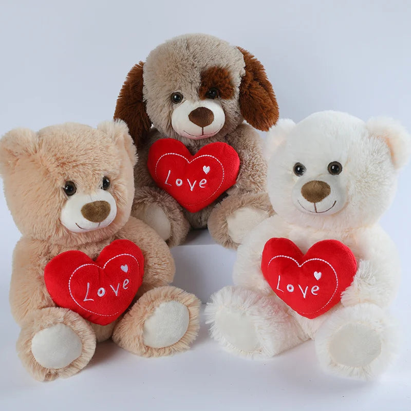 25cm Valentine's Day Heart Teddy Bear – Cute Plush Toy for Lovers, Birthday Gifts, or Home Decor.