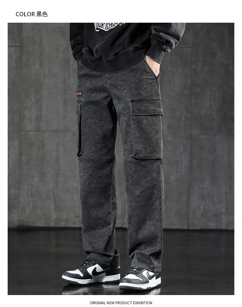 HIQOR Men's Cargo Pants - Casual Baggy Outdoor Trousers