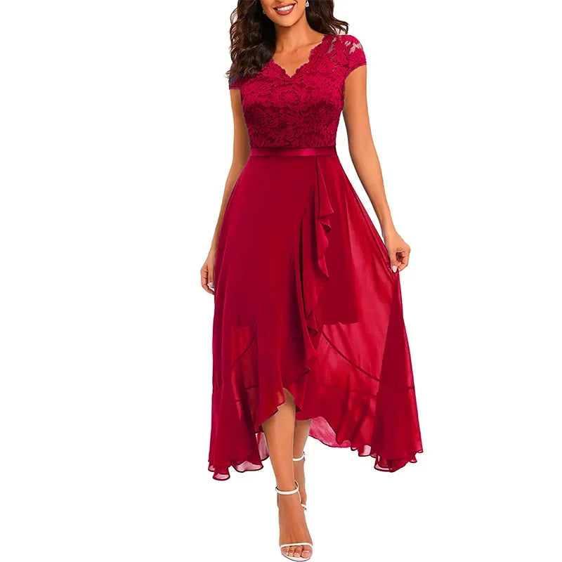 Women's Elegant Lace Evening Wedding Party Dress Sexy Office Ladies Bodycon Dresses Fashion Birthday Club Vestidos Female