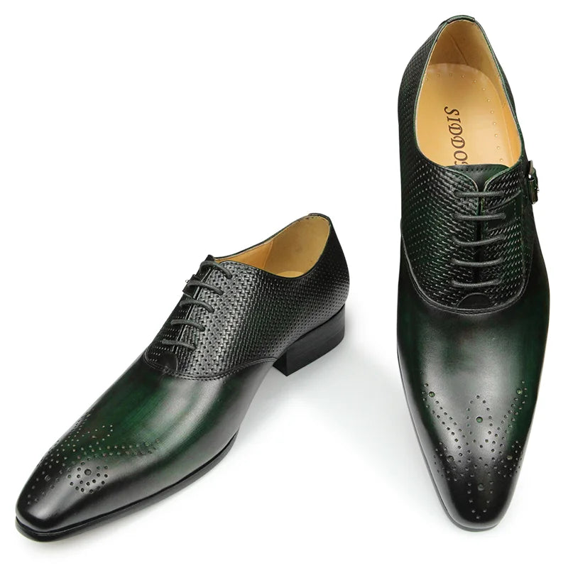 Luxury Men's Genuine Leather Oxfords – Fashionable Wedding & Dress Shoes