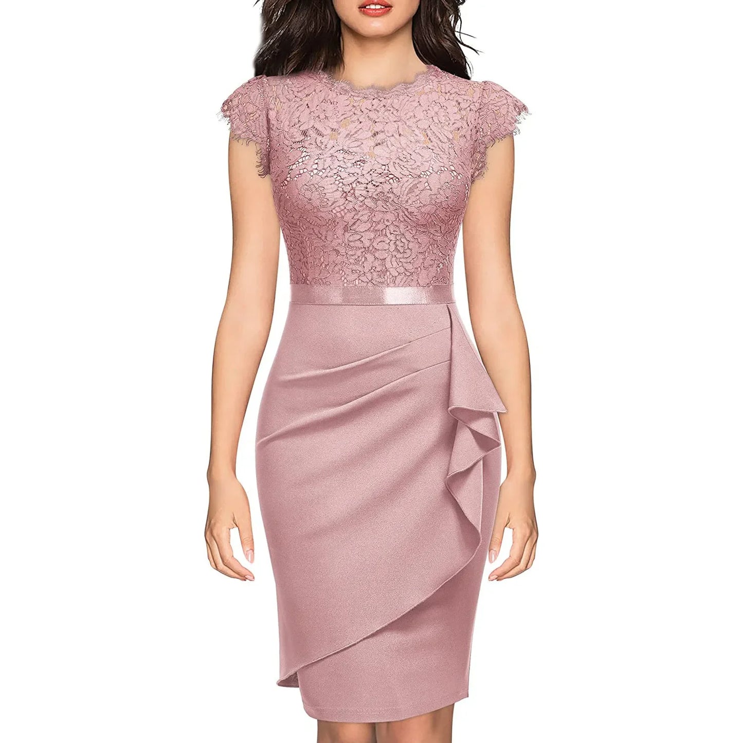 Women's Elegant Lace Evening Wedding Party Dress Sexy Office Ladies Bodycon Dresses Fashion Birthday Club Vestidos Female