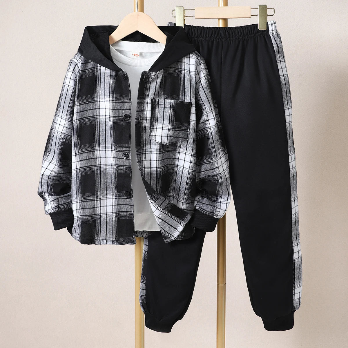 Boys' Autumn Hoodie & Pants Set – Casual 2-Piece Outfit for Ages 8-14
