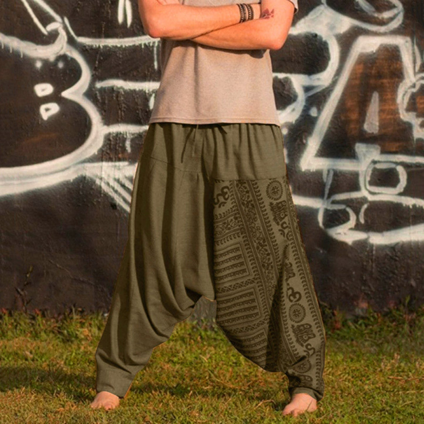 Nationality Style Pants Men's Oversize Pants Baggy