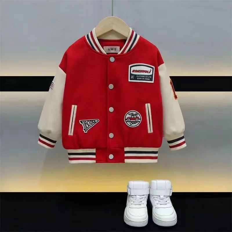 Kids' Baseball Jersey Jacket – Spring/Autumn Korean Style