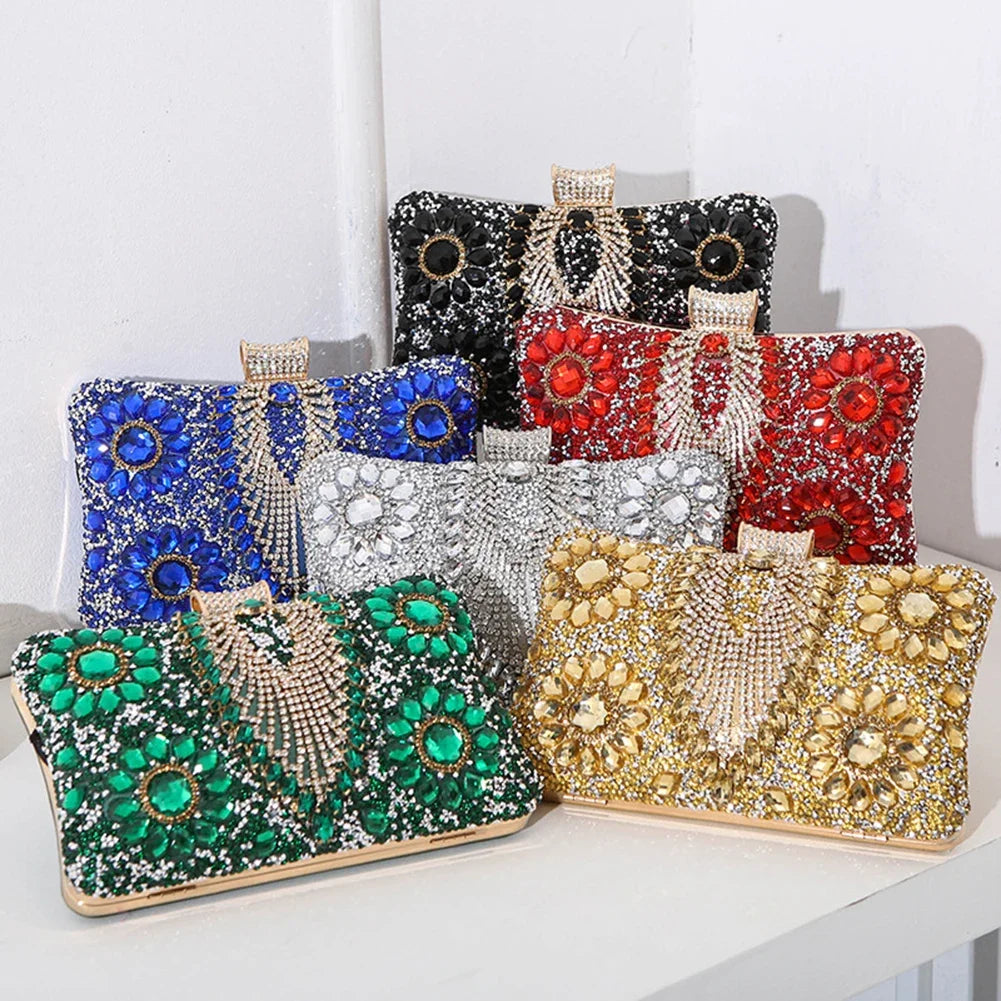 Women’s Rhinestone Evening Clutch – Luxury Diamond Glitter Bag for Parties