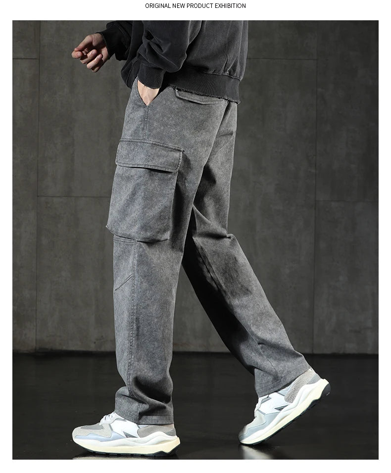 HIQOR Men's Cargo Pants - Casual Baggy Outdoor Trousers