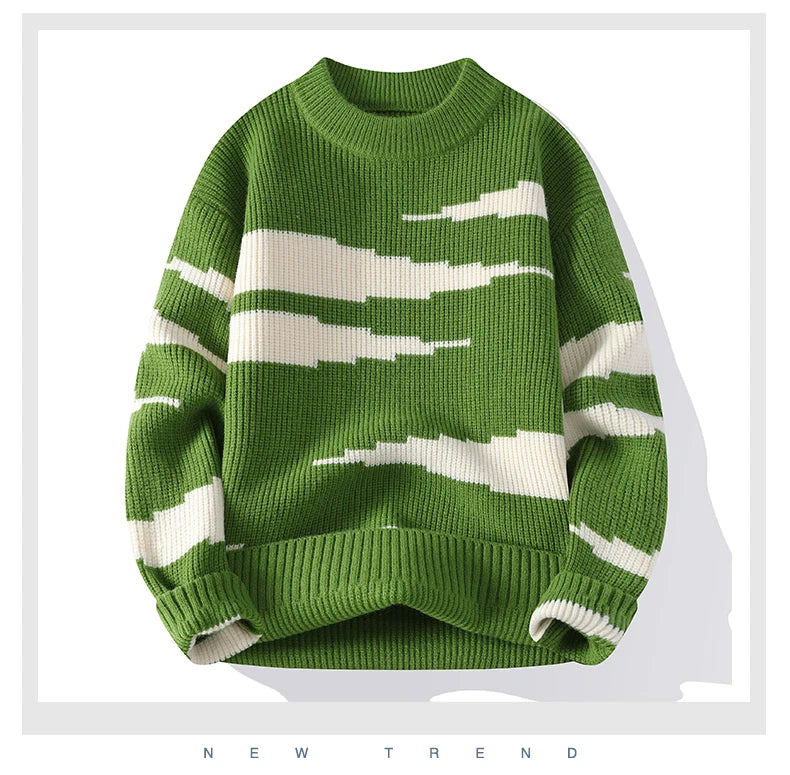 Japanese Retro Color block Knit Pullover Sweater - Unisex Autumn/Winter