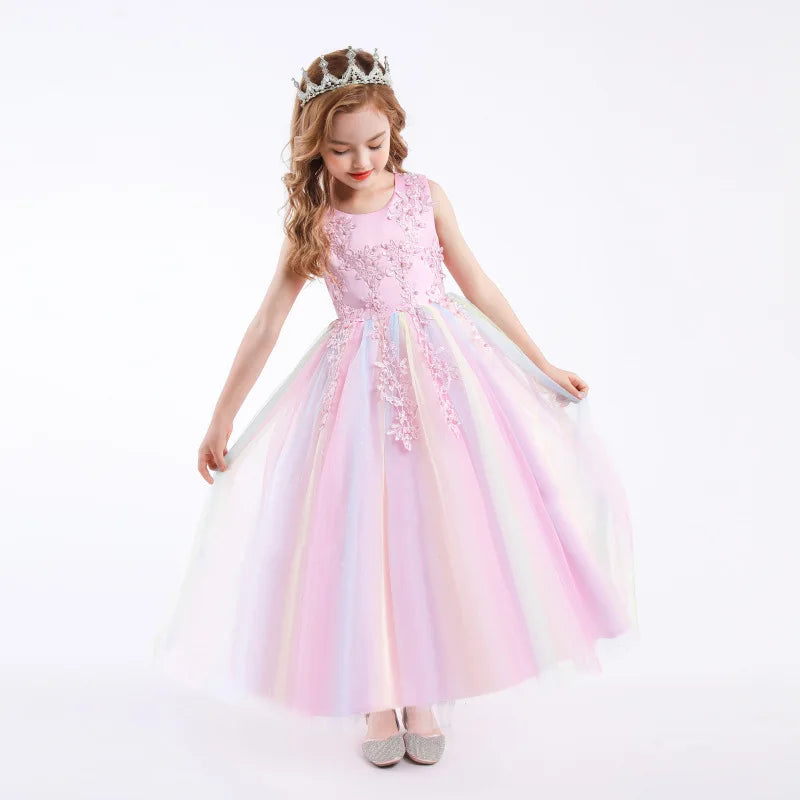 A-Line Lace Dresses for Girls (5-16Y) - Perfect for Weddings & Parties