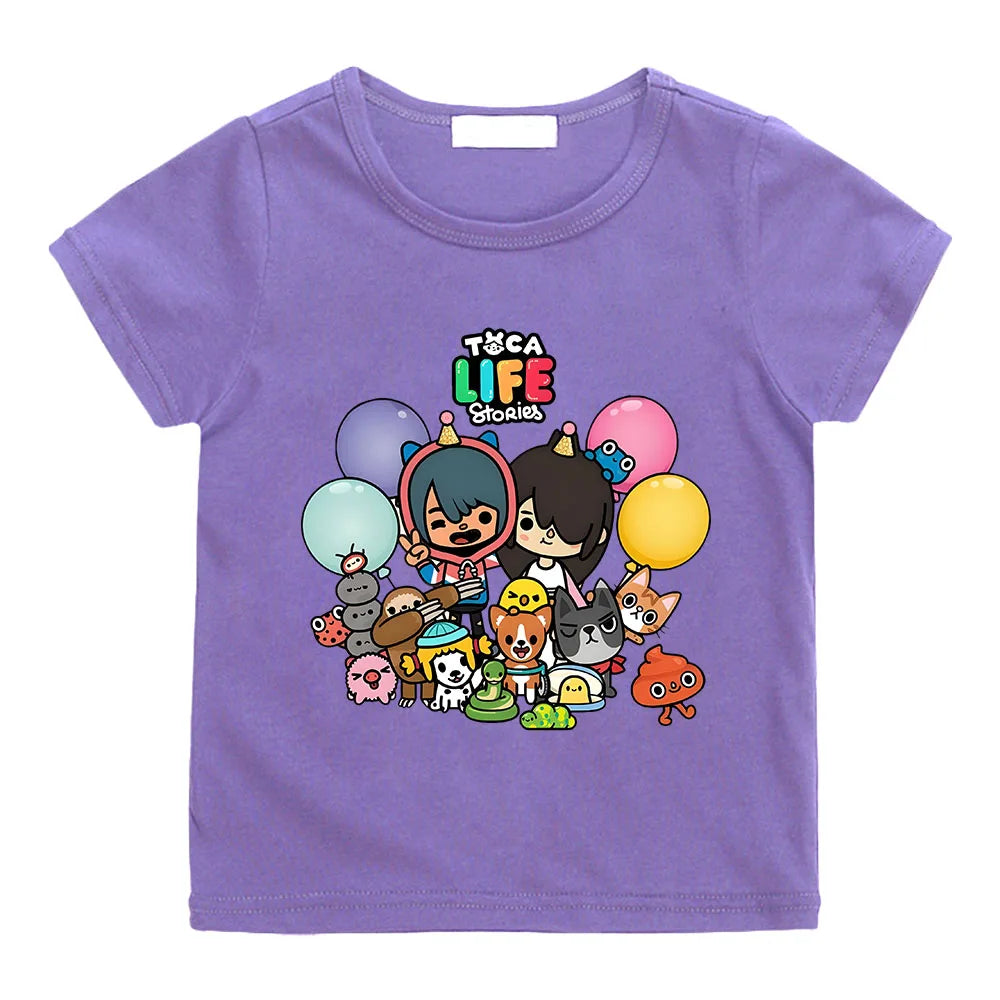 Toca Boca & Gacha Life Graphic T-Shirt for Kids - Comfy Summer Tee