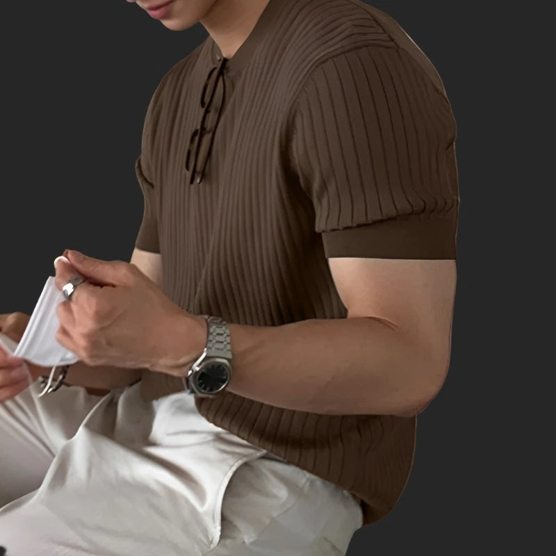 Men's 2024 Solid Color O-Neck T-Shirt – Casual Short Sleeve Korean Fashion