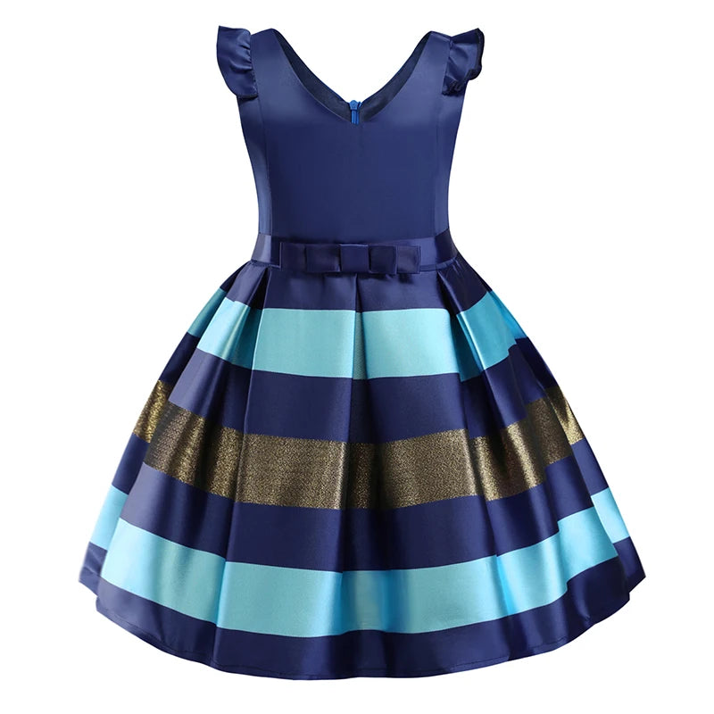 Floral Striped Dress for Baby Girls