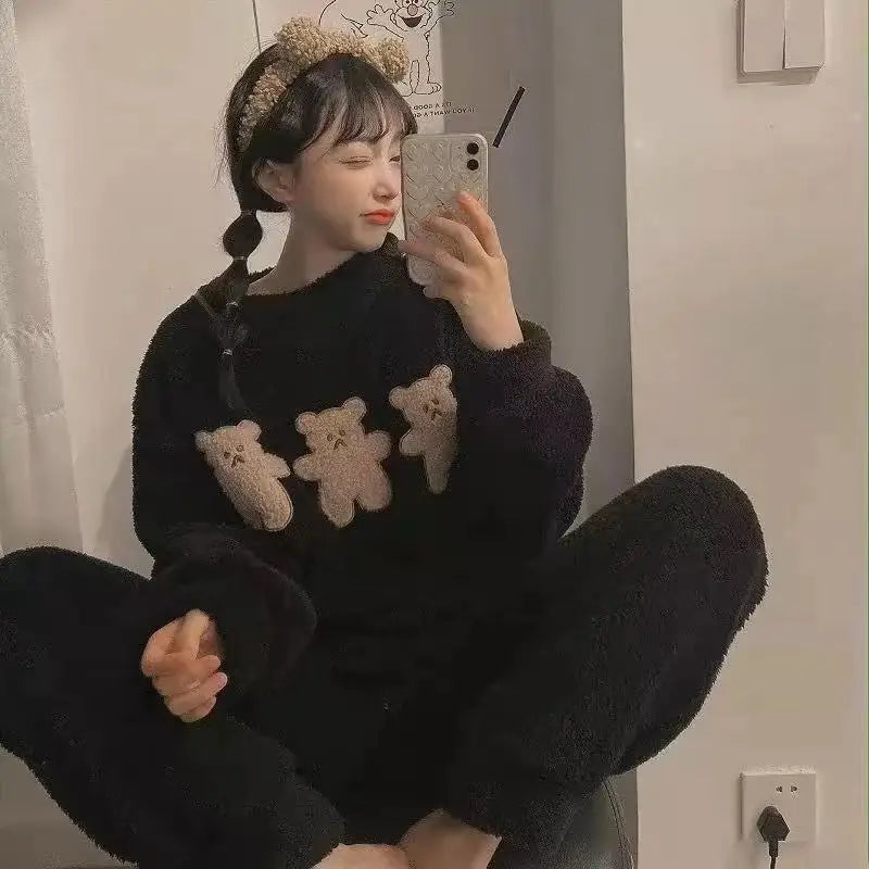 Winter Flannel Pajama Set for Women